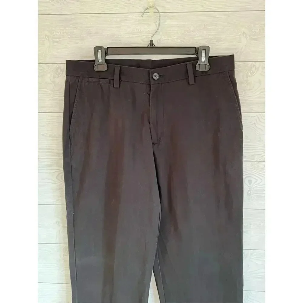 Croft & Barrow Men's 34x32 Black  Dress Pants Classic Fit Chinos